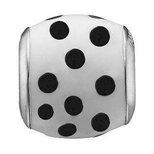Christina Collect 925 sterlingsølv Spots of Dream Hvit ball med svarte prikker i perlemor, modell 623-S110